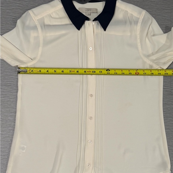 LOFT Colorblocked Collar Blouse Medium - Picture 10 of 11